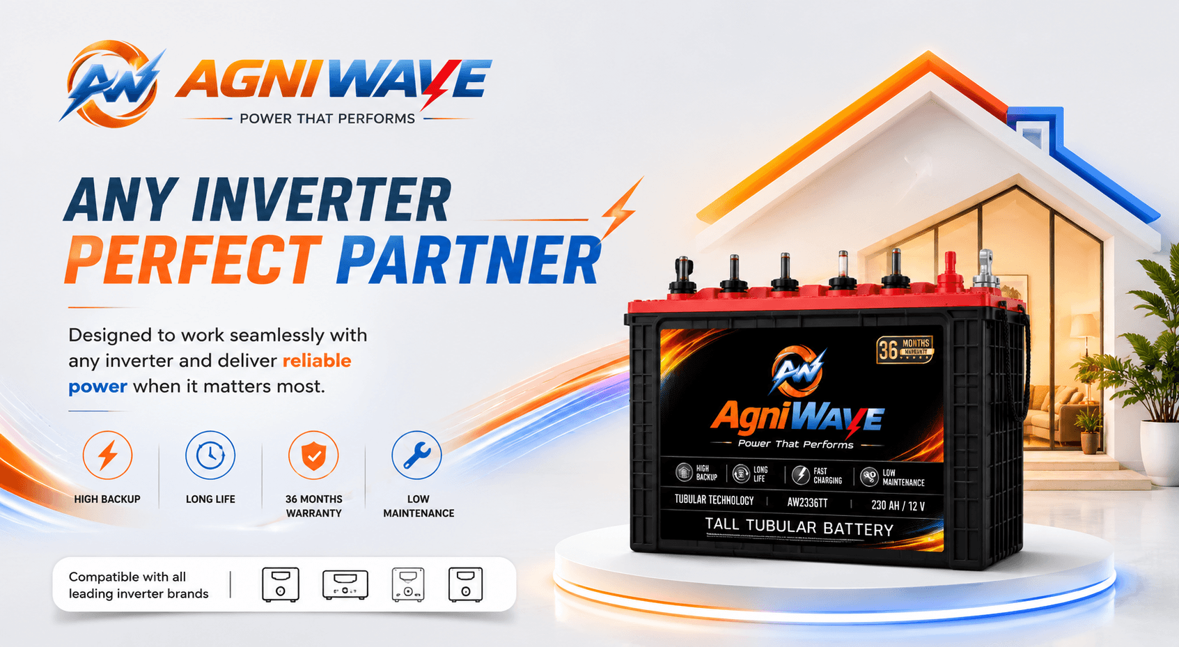 AgniWave any inverter perfect partner battery banner